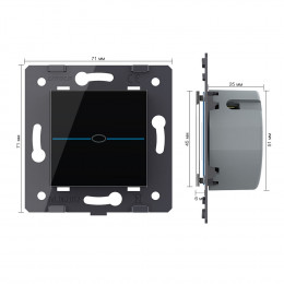 Выключатель LIVOLO Quadro 1 клавиша Черный (механизм)