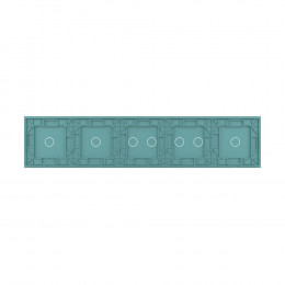 Панель для пяти сенсорных выключателей Livolo, 7 клавиш (1+2+2+1+1), цвет зеленый, стекло