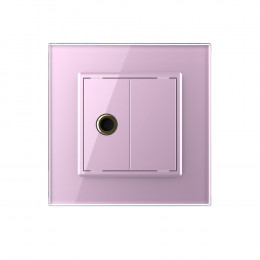 Розетка микрофон TRS 6.3 JACK одинарная Livolo, 1 пост, цвет розовый