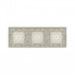 Панель для трех сенсорных выключателей Livolo, 9 клавиш (3+3+3), цвет жемчужный, стекло