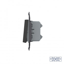 Одноклавишный перекрестный механический выключатель Livolo, цвет черный (механизм), VL-C7-K1SS-12