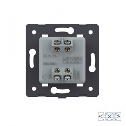 Одноклавишный перекрестный механический выключатель Livolo, цвет черный (механизм), VL-C7-K1SS-12