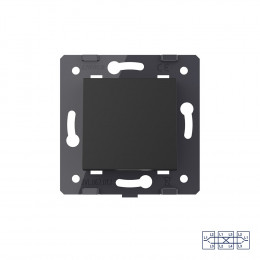 Одноклавишный перекрестный механический выключатель Livolo, цвет черный (механизм), VL-C7-K1SS-12