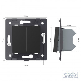 Одноклавишный перекрестный механический выключатель Livolo, цвет черный (механизм), VL-C7-K1SS-12