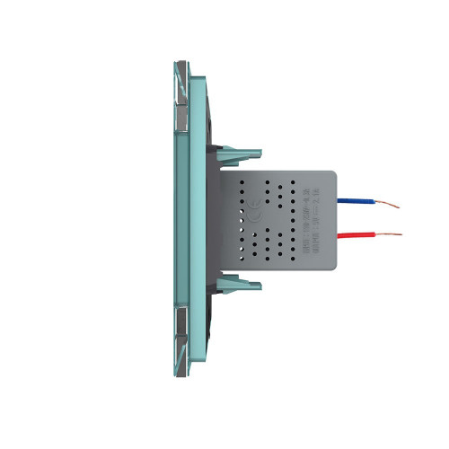 Купить Розетка с одним USB type-A, блоком питания 5В 2.1А Livolo, 1 пост, цвет зеленый в rum24.ru фото: 3