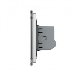 Двухклавишный сенсорный выключатель Livolo, 1 пост, Серый VL-C702-15