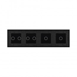 Панель для четырех сенсорных выключателей Livolo, 6 клавиш (1+1+2+2), цвет черный, стекло