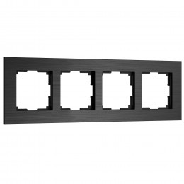 Рамка из металла на 4 поста АluMax черный алюминий