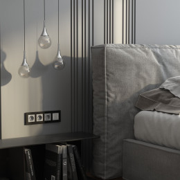 Рамка из металла на 4 поста АluMax черный алюминий