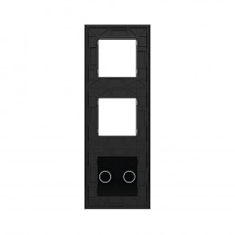 Панель вертикальная для сенсорного выключателя и двух розеток Livolo, 2 клавиши, цвет черный, стекло