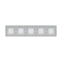 Панель для пяти сенсорных выключателей Livolo, 6 клавиш (1+1+2+1+1), цвет белый, стекло