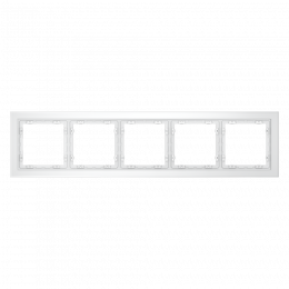 Рамка стеклянная VOLTUM S70 на 5 постов, (белый,матовый,стекло) VLS110502