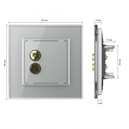 Розетка акустическая LIVOLO серая VL-C791A-15