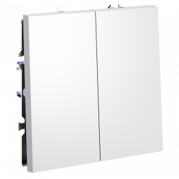 Выключатель встраиваемый VOLTUM S70 двухклавишный (белый матовый) VLS020102