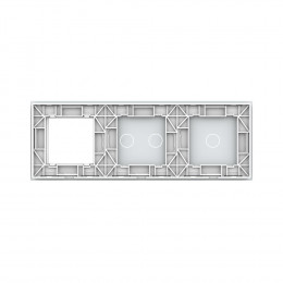 Панель тройная: 1 выключатель + 2 выключателя + 1 розетка Белая