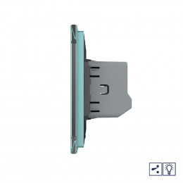 Одноклавишный проходной/перекрестный сенсорный диммер Livolo, 1 пост, цвет зеленый