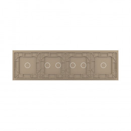 Панель для четырех сенсорных выключателей Livolo, 6 клавиш (1+2+2+1), цвет золотой, стекло