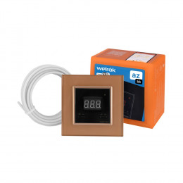 Терморегулятор Welrok AZ Wi-Fi для рамки LIVOLO с электронным управлением, датчик пола 3 м, цвет черный с золотой рамкой