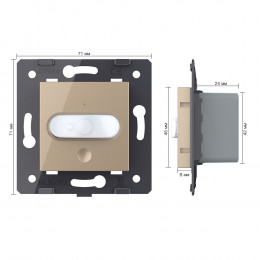 Датчик движения Livolo с сенсорным выключателем, цвет золотой (механизм)