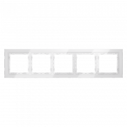 Рамка стеклянная VOLTUM S70 на 5 постов, (белый, стекло) VLS110501