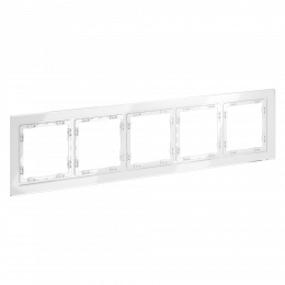 Рамка стеклянная VOLTUM S70 на 5 постов, (белый, стекло) VLS110501