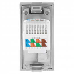 Розетка DEC RJ45 UTP кат.5e, 1мод., алюм. матовая (22.5х45мм) DECF12ALM5