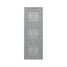 Панель вертикальная для трех сенсорных выключателей Livolo, 6 клавиш (2+2+2), цвет серый, стекло