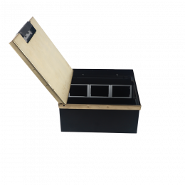 Лючок в пол 18 мод. (6 мод. 45х45 мм. + 6 мод. 22.5х45 мм.) верт. установка, латунь DFB18SBRLVL