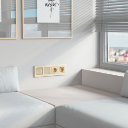 Рамка из металла на 4 поста АluMax шампань алюминий