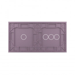 Панель для двух сенсорных выключателей Livolo, 4 клавиши (3+1), цвет розовый, стекло