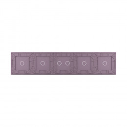 Панель для пяти сенсорных выключателей Livolo, 6 клавиш (1+1+2+1+1), цвет розовый, стекло