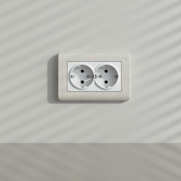 Рамка из поликарбоната для двойной розетки Stream перламутровый