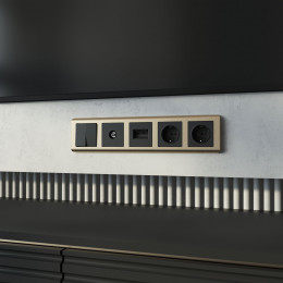 Рамка из поликарбоната на 5 постов Stream шампань