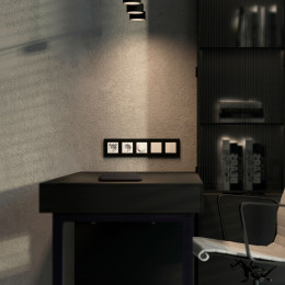 Рамка из поликарбоната на 5 постов Slab черный софт