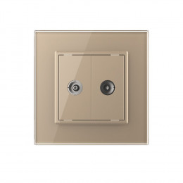 ТВ-розетка двойная LIVOLO золотая VL-C792V-13