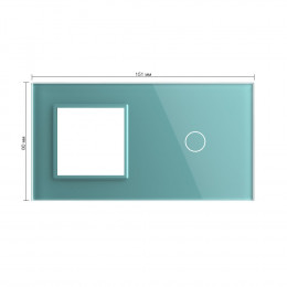 Панель для розетки и сенсорного выключателя Livolo, 1 клавиша, цвет зеленый, стекло