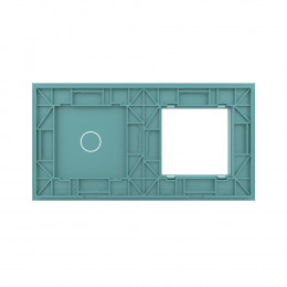 Панель для розетки и сенсорного выключателя Livolo, 1 клавиша, цвет зеленый, стекло