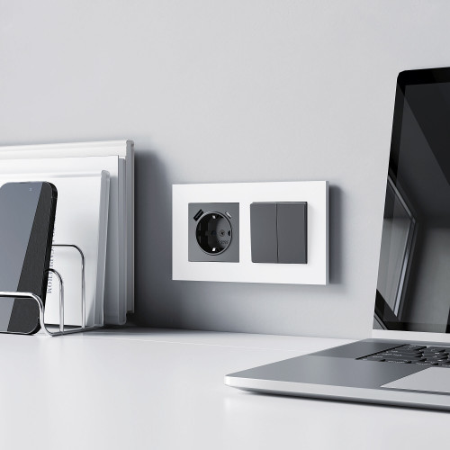 Купить Рамка из поликарбоната на 2 поста Slab белый софт в rum24.ru фото: 2