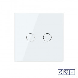 Двухклавишный проходной/перекрестный сенсорный диммер Livolo с функцией радиоуправления, 1 пост, цвет белый