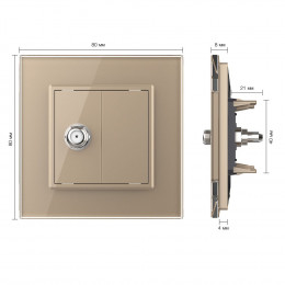 Спутниковая SAT-розетка LIVOLO золотая VL-C791ST-13