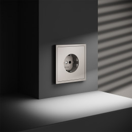 Розетка встраиваемая VOLTUM S70 с заземлением (кашемир) VLS040103