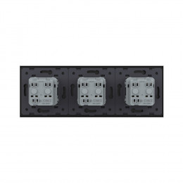 Розетка электрическая тройная 220В LIVOLO черная VL-C7C3EU-12