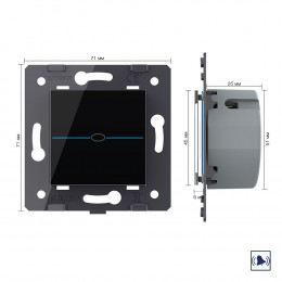 Дверной звонок LIVOLO Quadro 1 клавиша Черный (механизм)