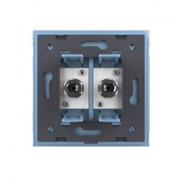 Розетка спутниковая двойная SAT Livolo, 1 пост, цвет синий