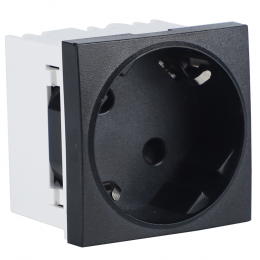 Розетка 2К+З нем.ст., 45 гр., с з/ш, черн. матовая (45х45мм), соединительный адаптер DF6DANMS