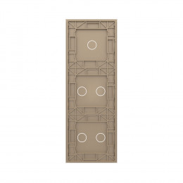 Панель вертикальная для трех сенсорных выключателей Livolo, 5 клавиш (1+2+2), цвет золотой, стекло