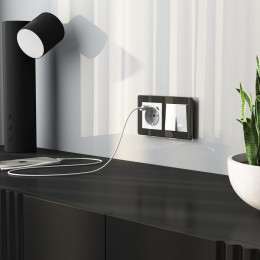 Выключатель двухклавишный проходной (белый акрил) Werkel W1122041