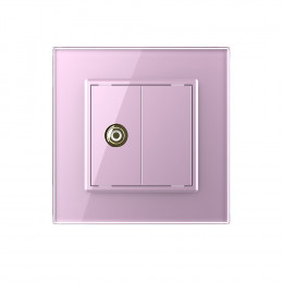 Розетка видео RCA "тюльпан" одинарная Livolo, 1 пост, цвет розовый