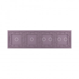 Панель для четырех сенсорных выключателей Livolo, 6 клавиш (2+2+1+1), цвет розовый, стекло