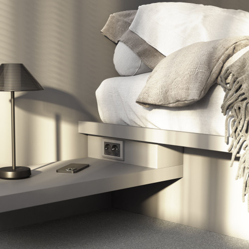 Купить Рамка из поликарбоната для двойной розетки Stark серебряный матовый в rum24.ru фото: 3